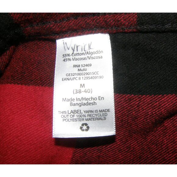 Mens Sz Medium (38-40) Buffalo Plaid Button Up Soft Flannel Long Sleeve Shirt - Picture 3 of 3